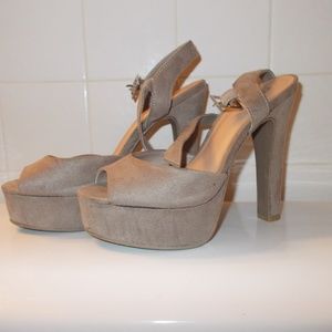 Suede platform heels